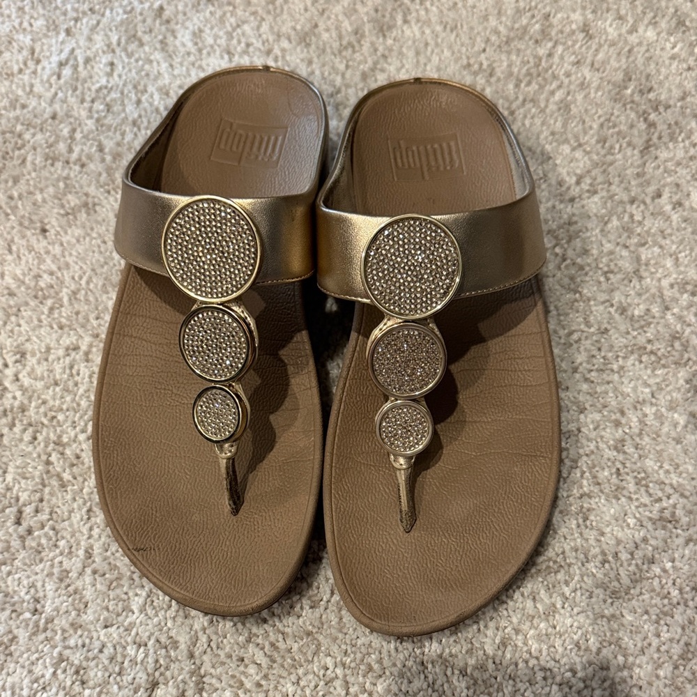 Fitflop Gold Embellished Sandals